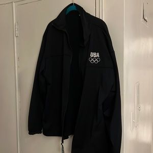 Navy Blue USA Nylon Track Jacket